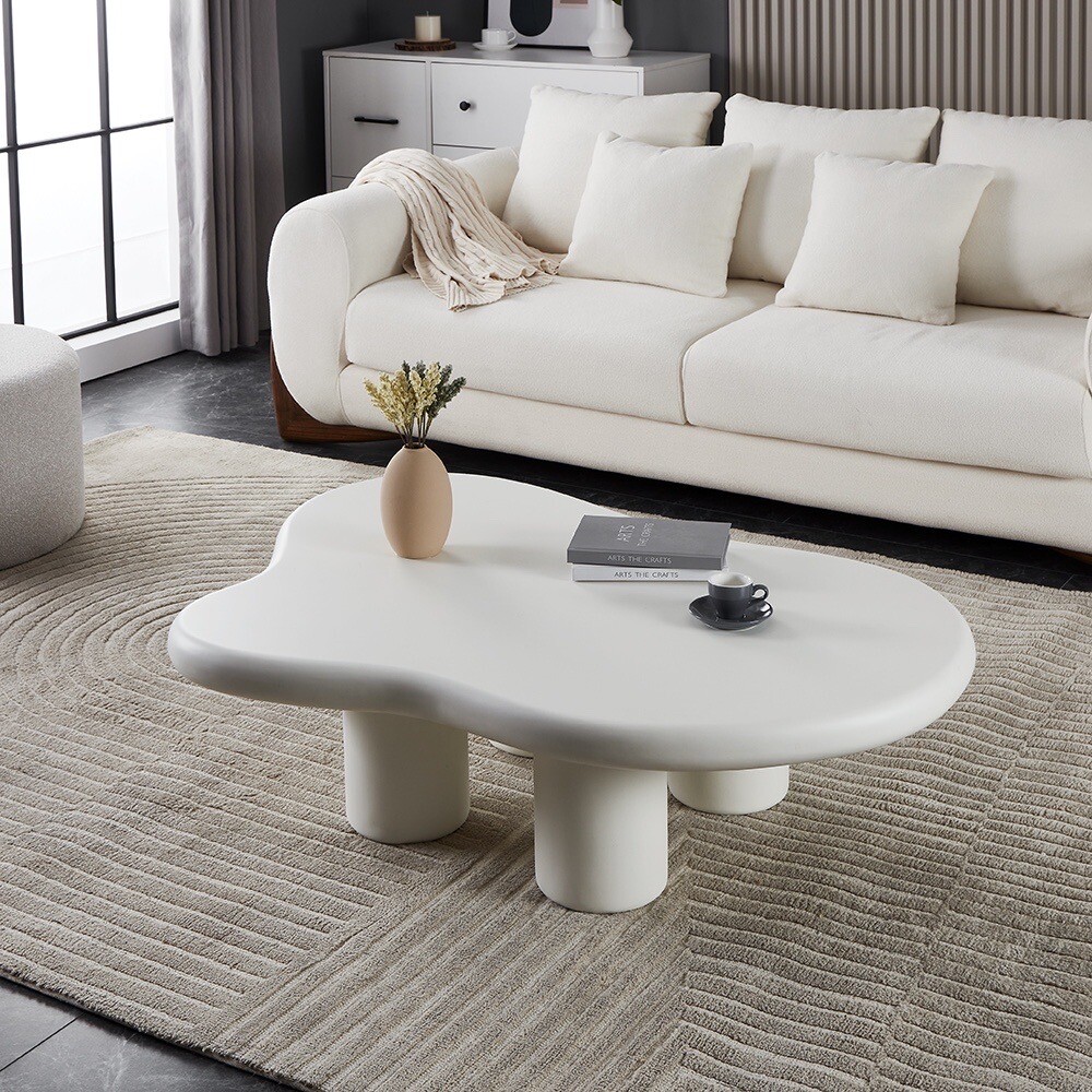 Cloud Shaped Coffee/Tea Table, Cute Coffee Table For Living Room, Off-white