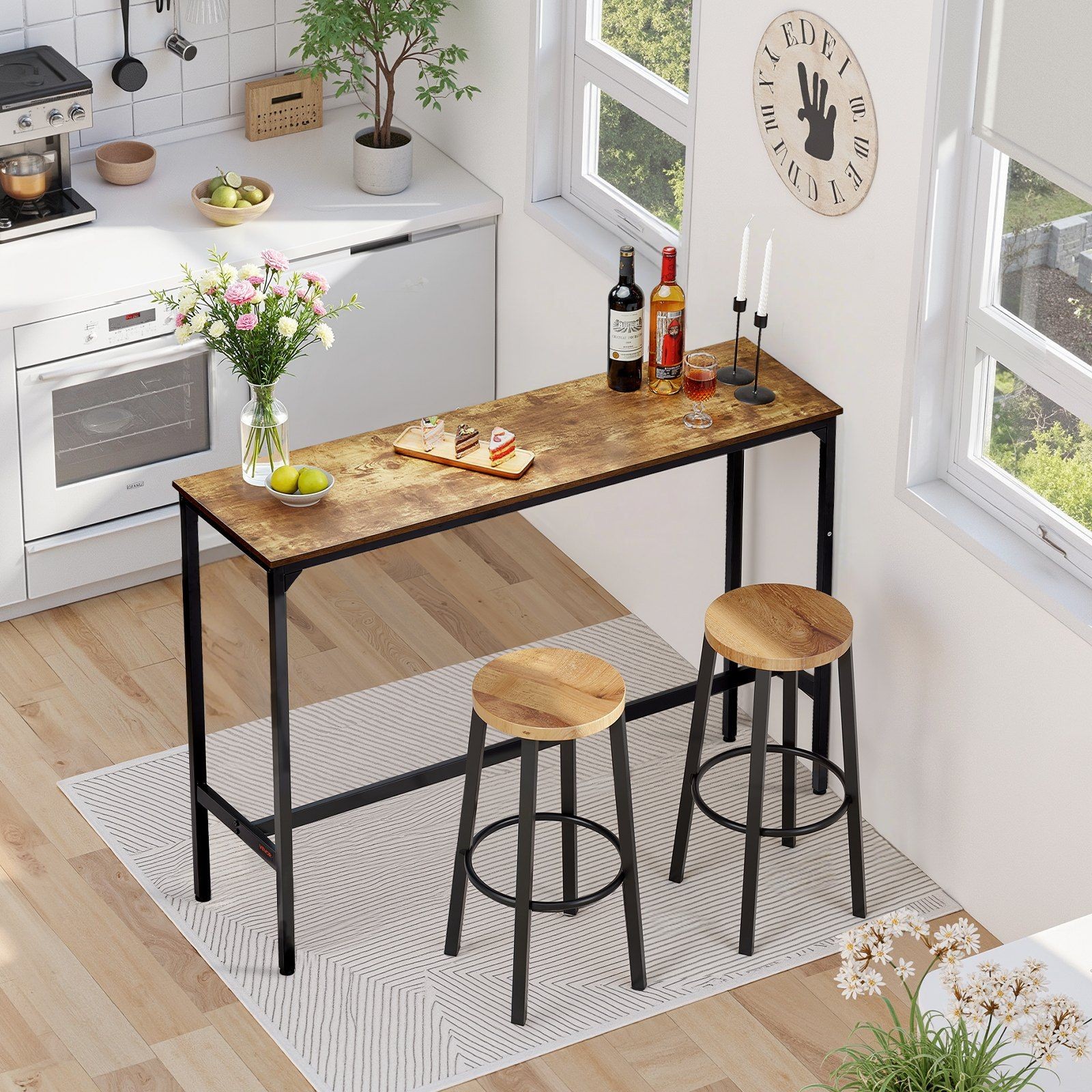 55x15x39 in Cocktail Coffee Counter Table Bar Height Pub Table Kitchen Dining