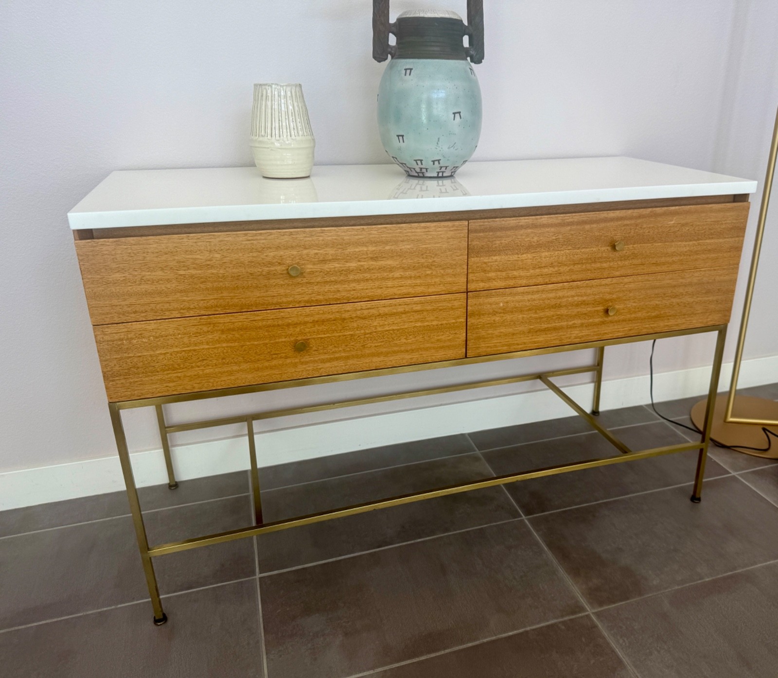 Paul McCobb Mid Century 4-Drawer Console Table 48″ Long Original
