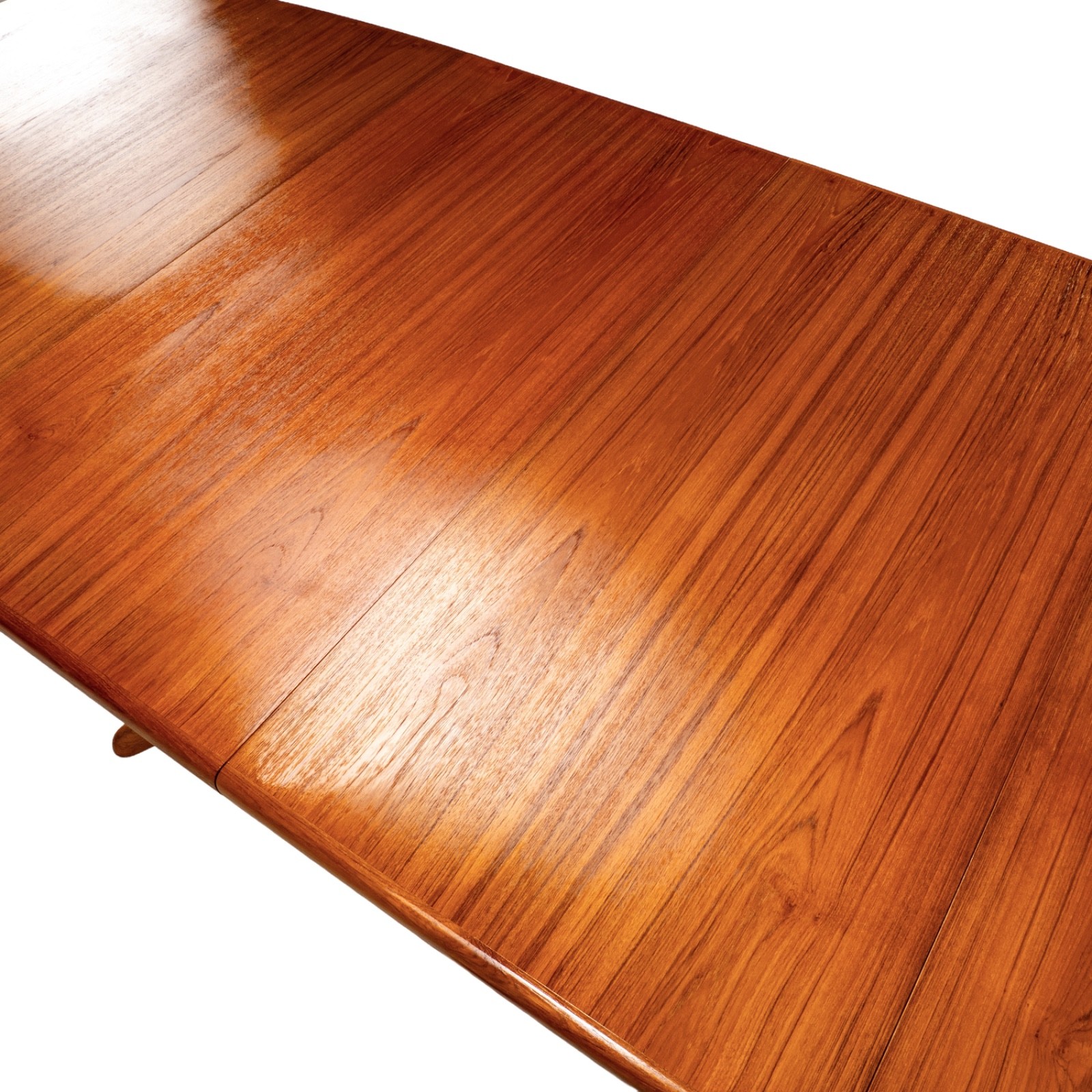 Rasmus Danish Modern Teak Extension Dining Table 2 Leaves Denmark MCM 98.5″