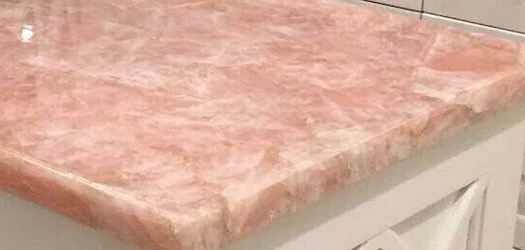 Pink Rose Quartz Dining Table, Rose Quartz Coffee Table, Quartz Counter Top Deco