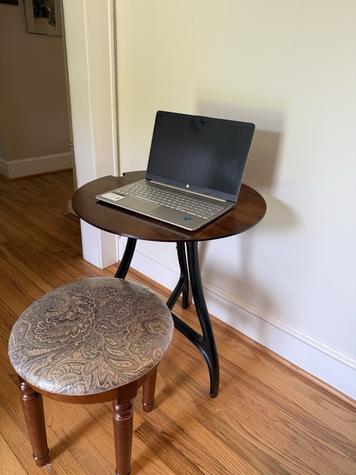 West Elm Cast Metal Nightstand, Side, Computer Table “Hidden Cord” 26″x24″