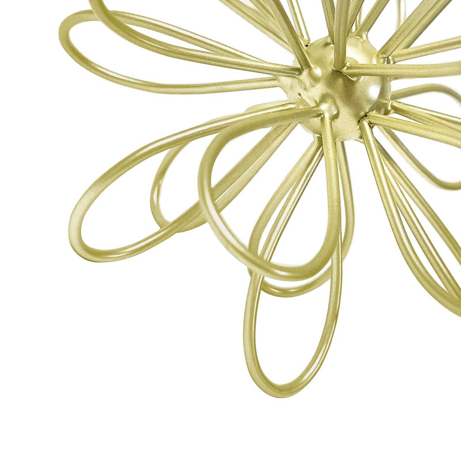 6in x 6in Contemporary Metal Floral Tabletop Orb, Gold