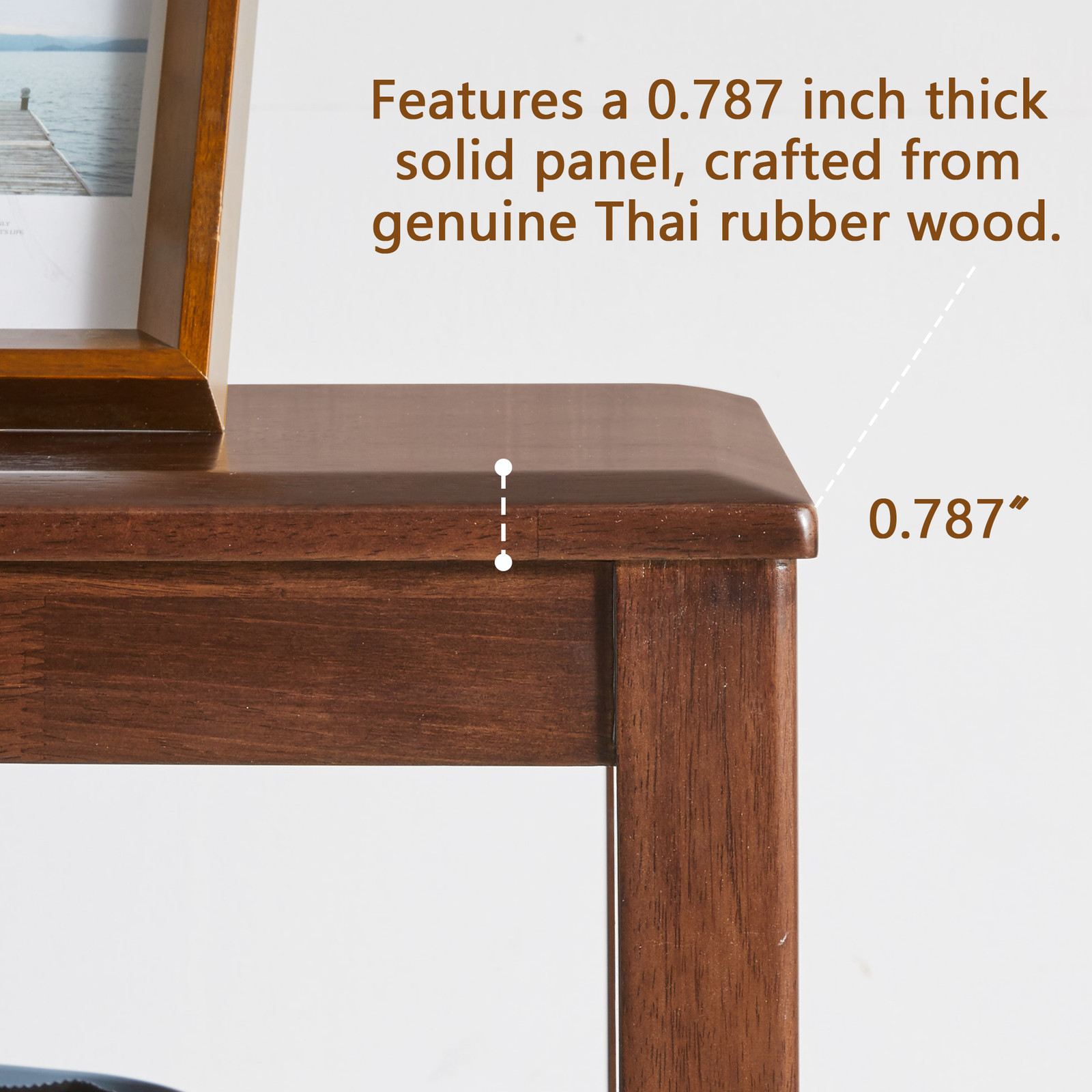 2-Tier Sofa Table End Table Shelf for Living Room Rubber Wood Indoor Plant Stand