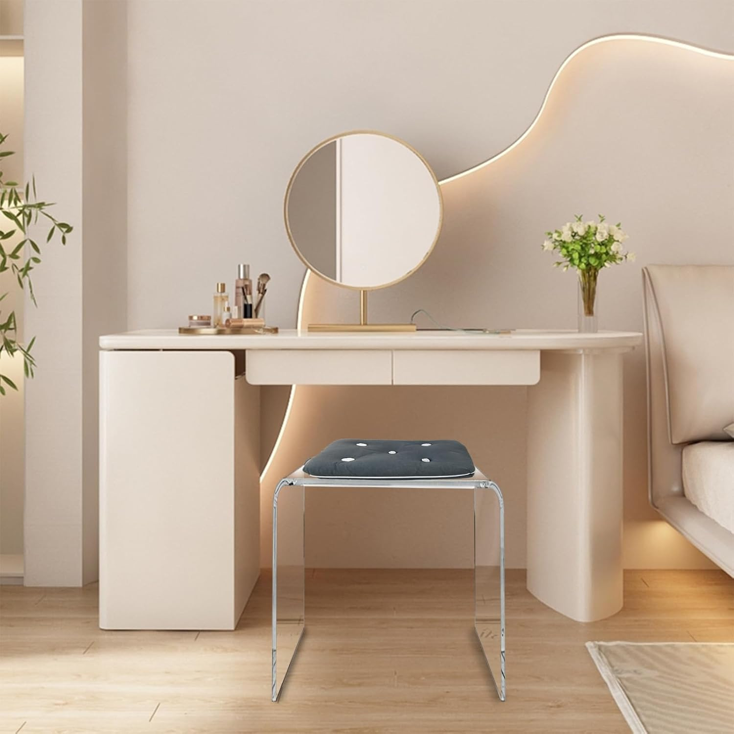 Stylish Clear Acrylic Side Table for Living Room, Bedroom, or Bathroom