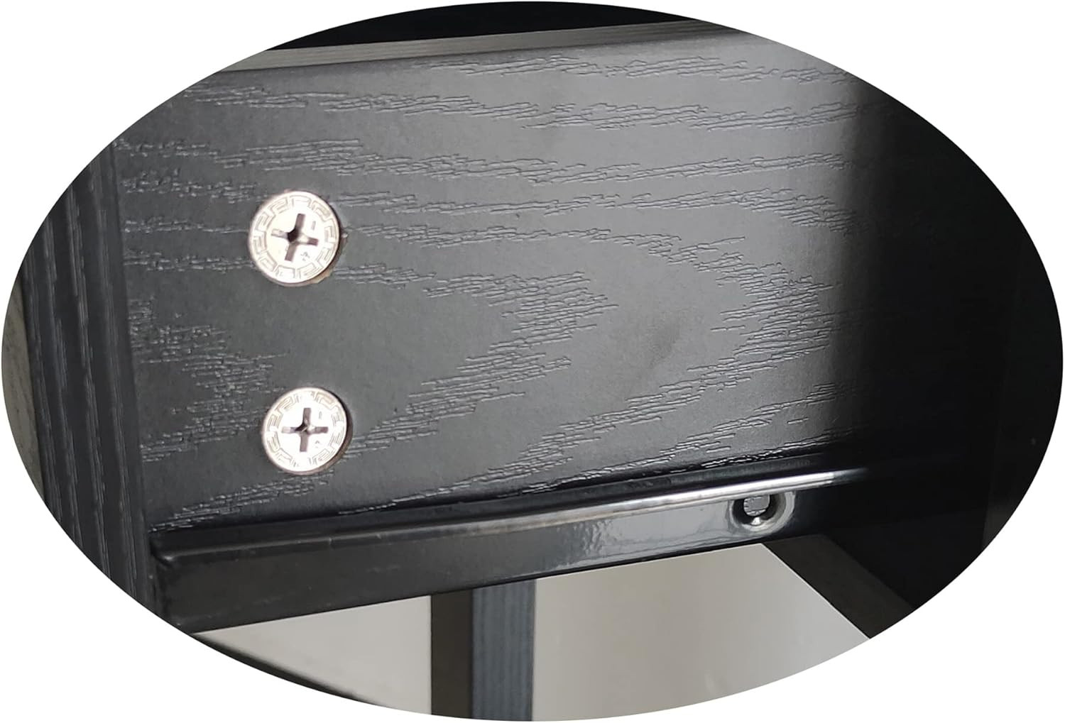Modern Black Wood Console Table with 2 Drawers & Open Shelf for Any Room