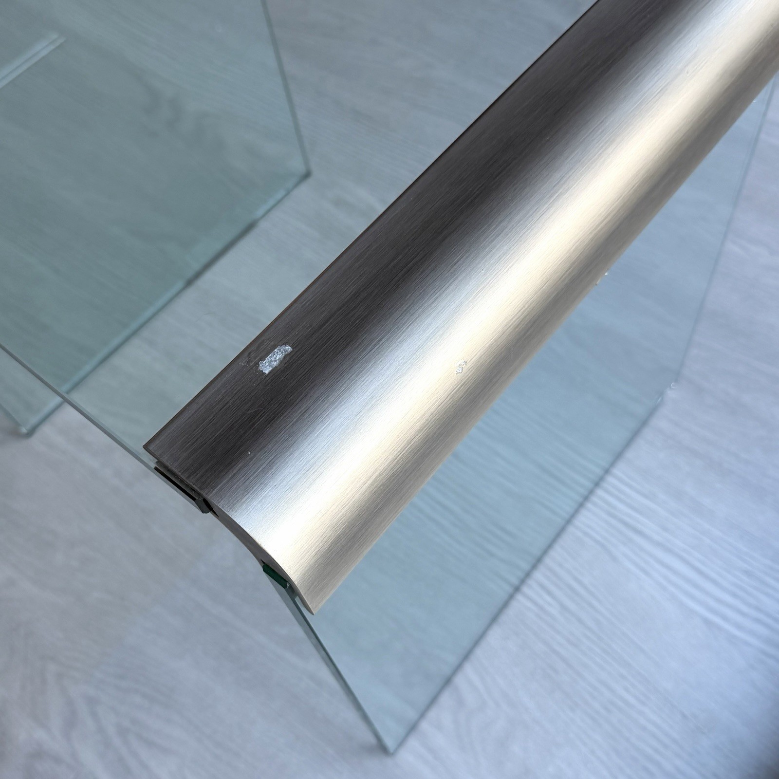 Leon Rosen for Pace Collection Glass & Chrome Waterfall Side Table Vintage 1970s