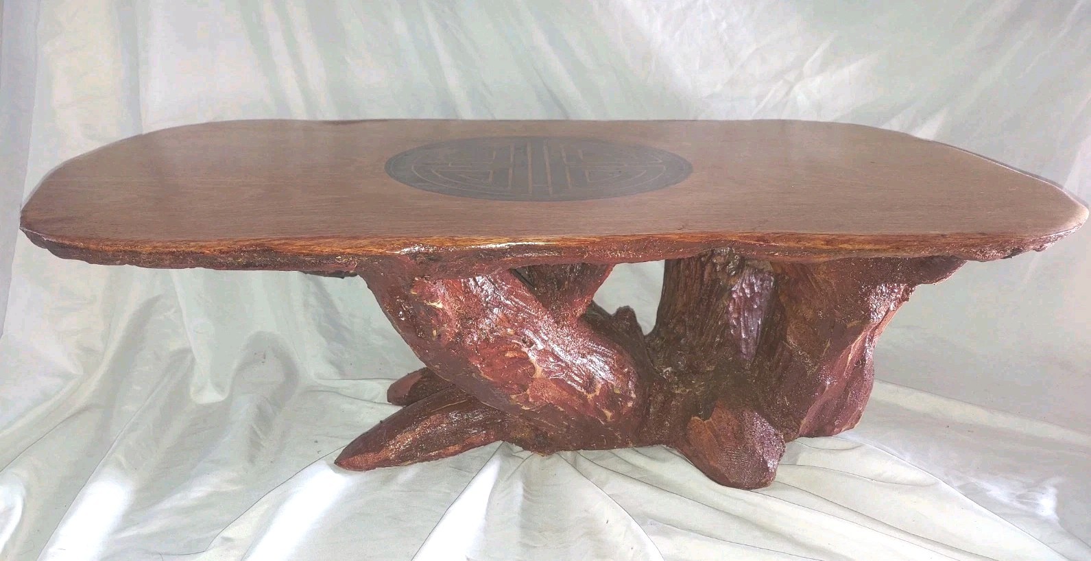 Asian Bonsai Table Solid Wood Cottagecore 32x18x11″ Manzanita & Rosewood Inlaid