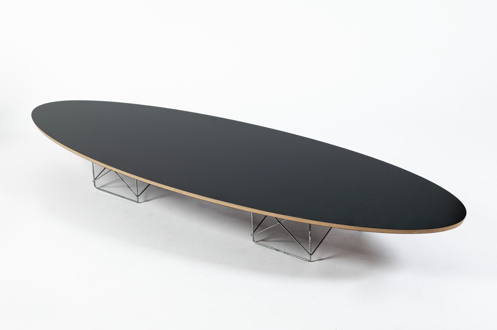 Eames Surfboard ETR Coffee Table for Herman Miller, Black Mid Century Modern