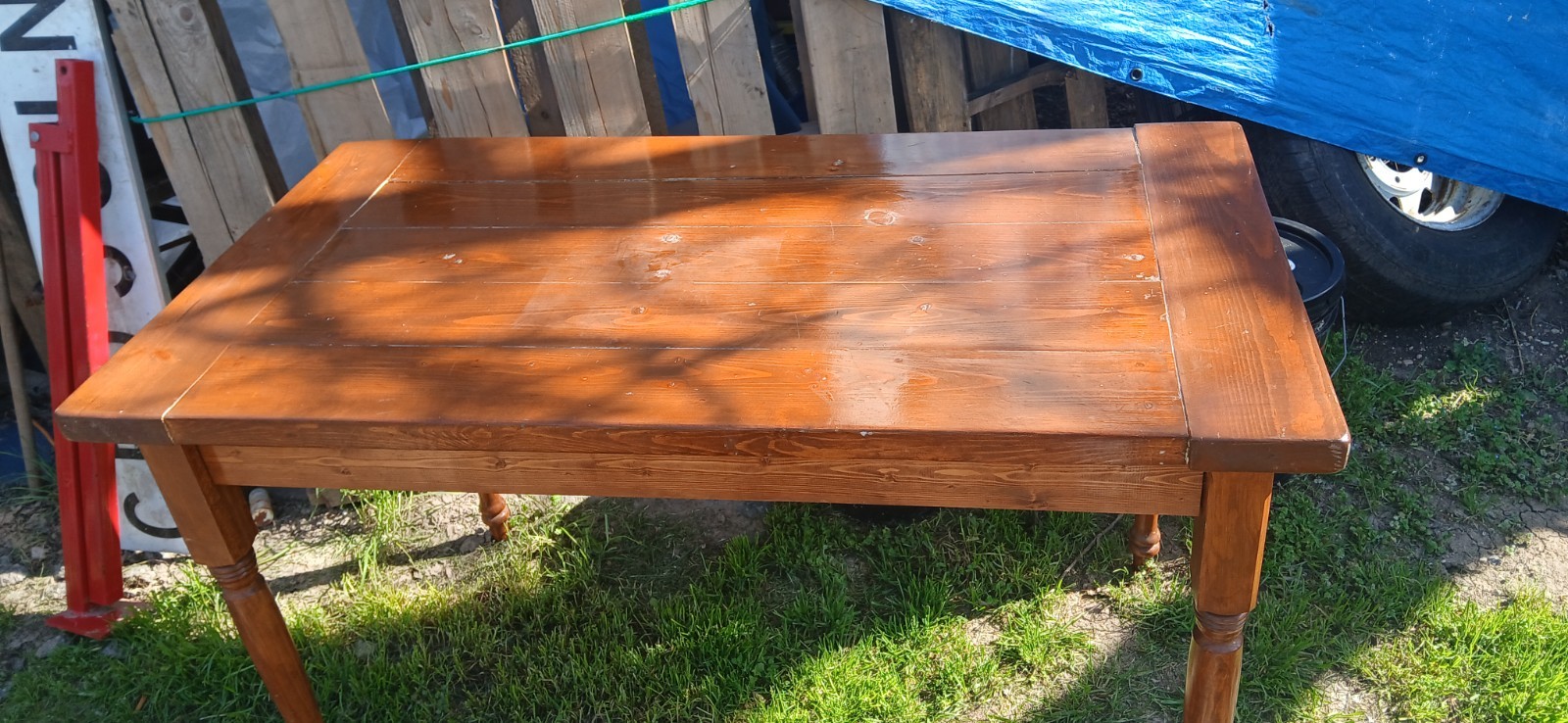 rustic wooden farmhouse table