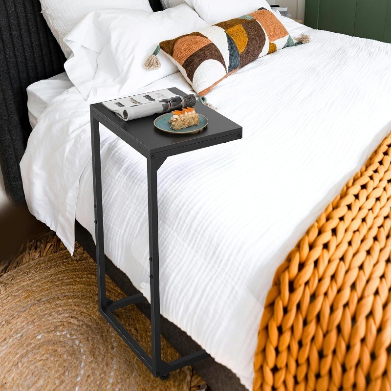 Set of 2 C-Shaped Side Tables for Small Spaces,Small End Table for Couch Bedroom