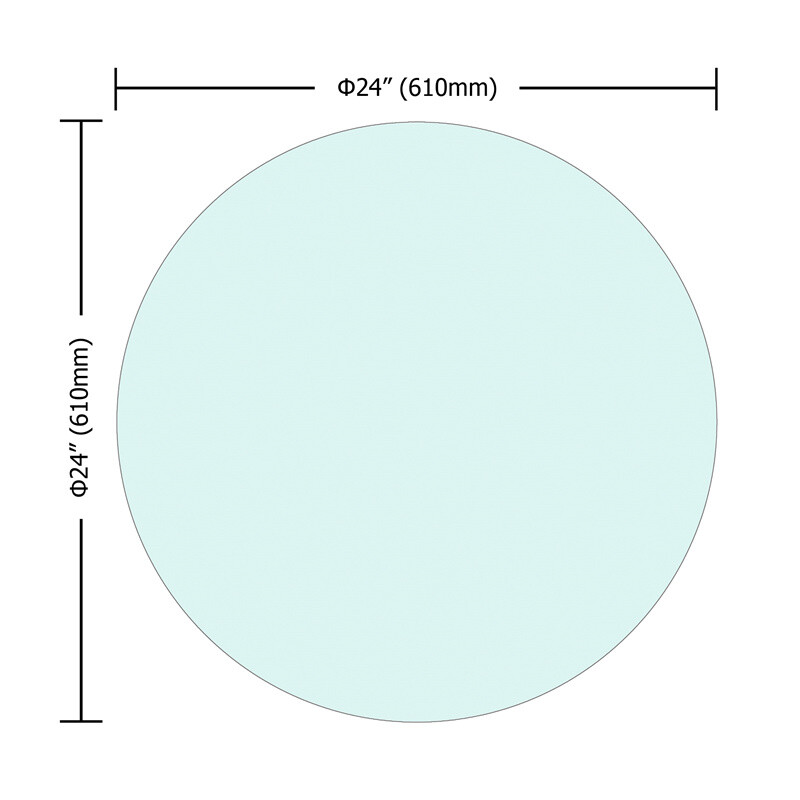 20″-36″ Inch Round Tempered Glass Table Top 1/4″ Inch Thick Flat Polished Edge