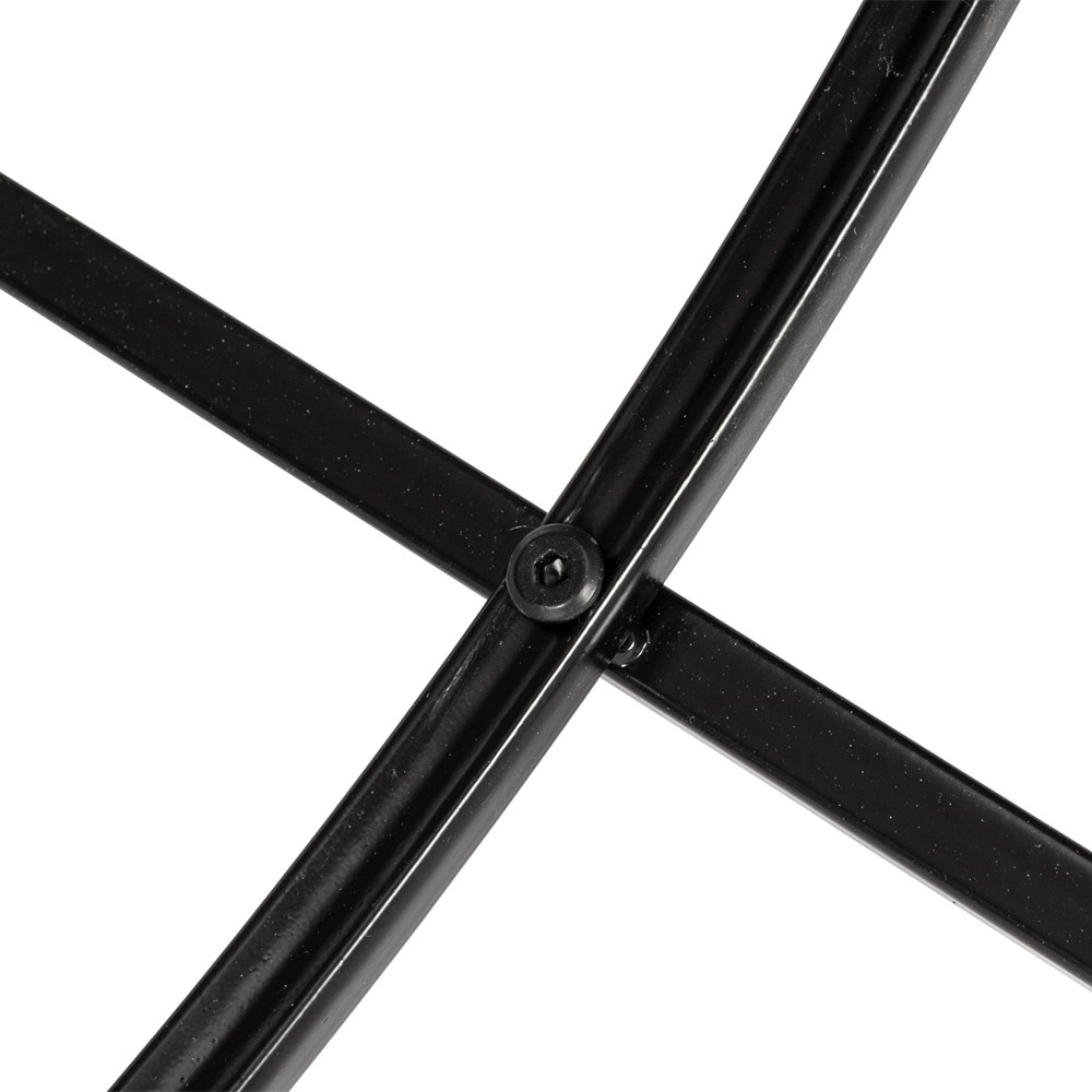 2 Layers 5mm Thick Tempered Glass Countertops Round Wrought Iron Coffee Table