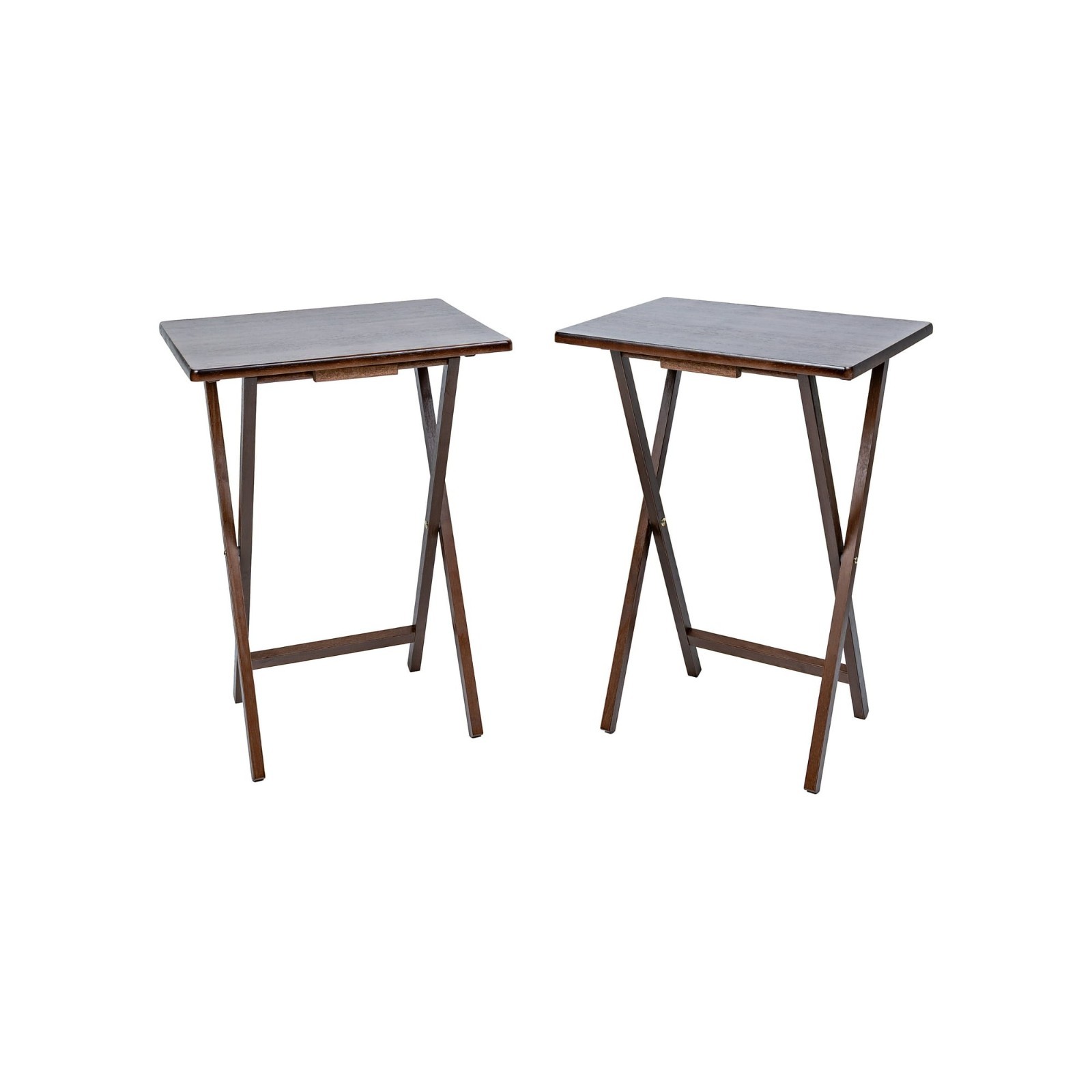 (2 Packs) Folding TV Tray Table Set in Walnut 19 X 15 X 26 Inch