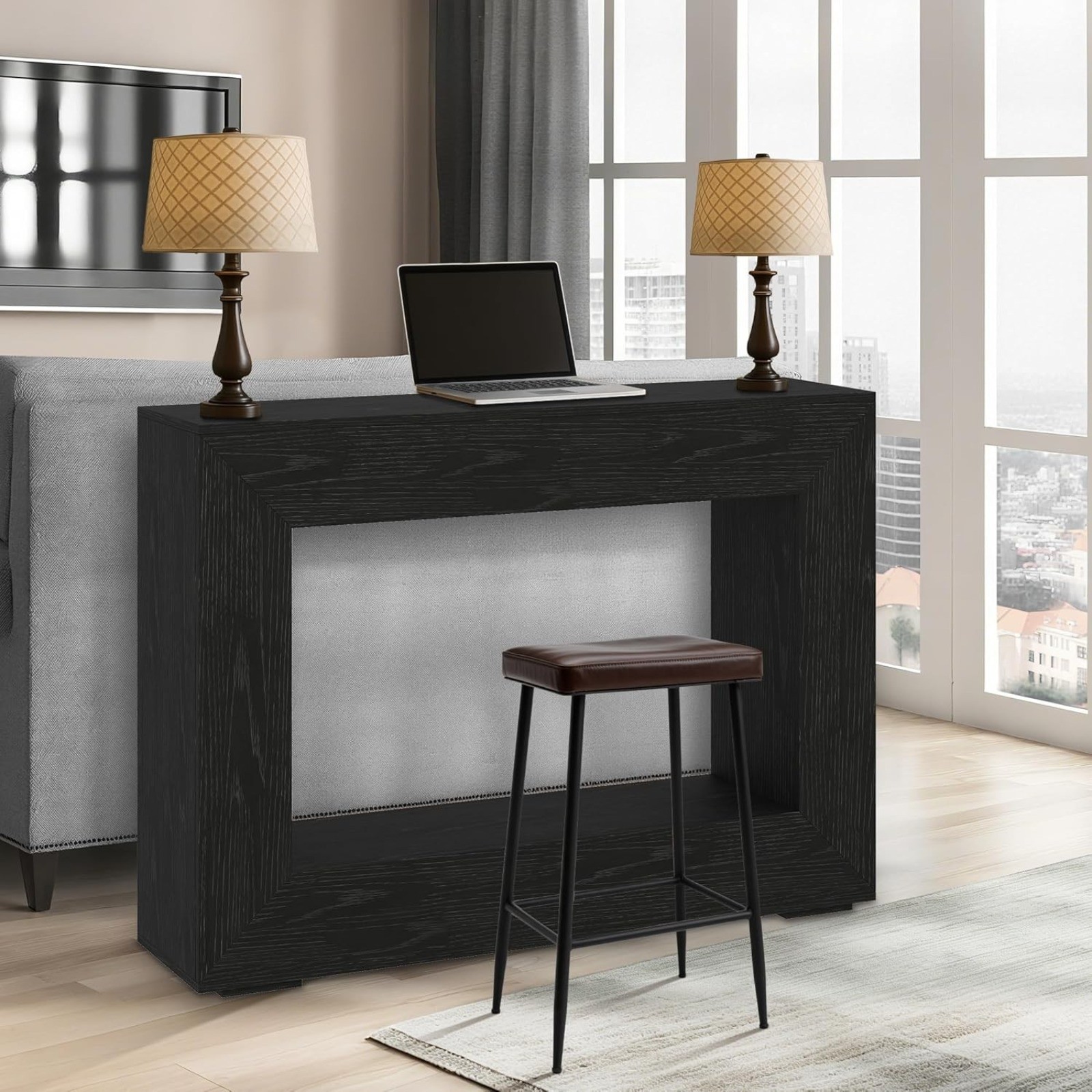 1PC Console Table Storage Sofa Table Open Shelf for Hallway Living Room Entryway