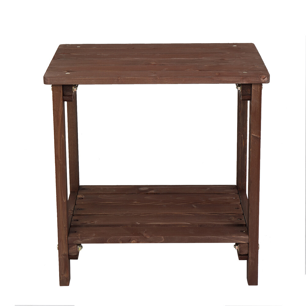 Rectangular Wood Side End Table Light Brown