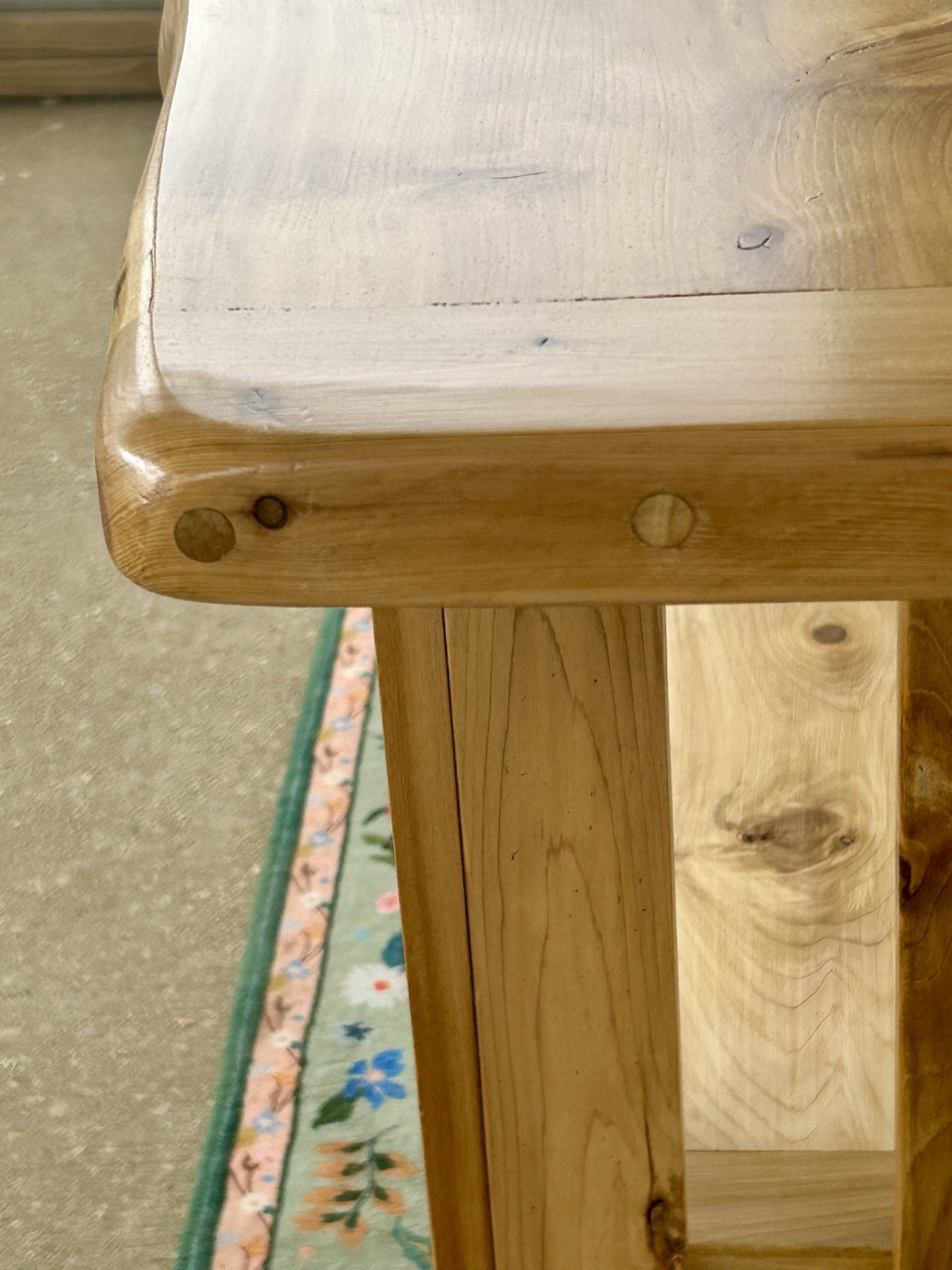 Thick Live Edge Sofa Entry Table 57″x16″ Natural Finish Northern White Cedar