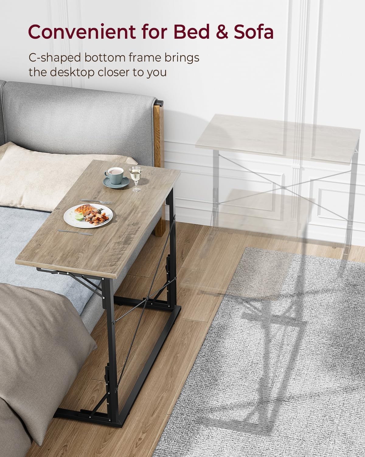 31.5″ Folding Desk, Foldable TV Tray Table for Eating on Couch, Extra Large T…