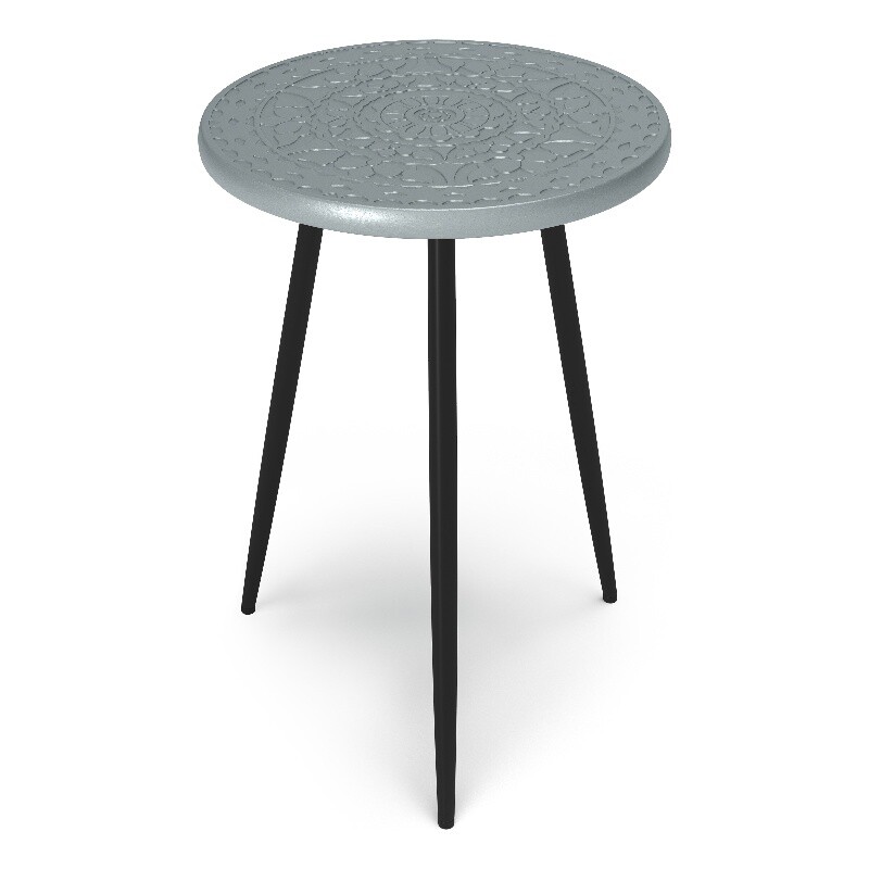Sherbourne 17 inch Wide Metal Side Table in Gray