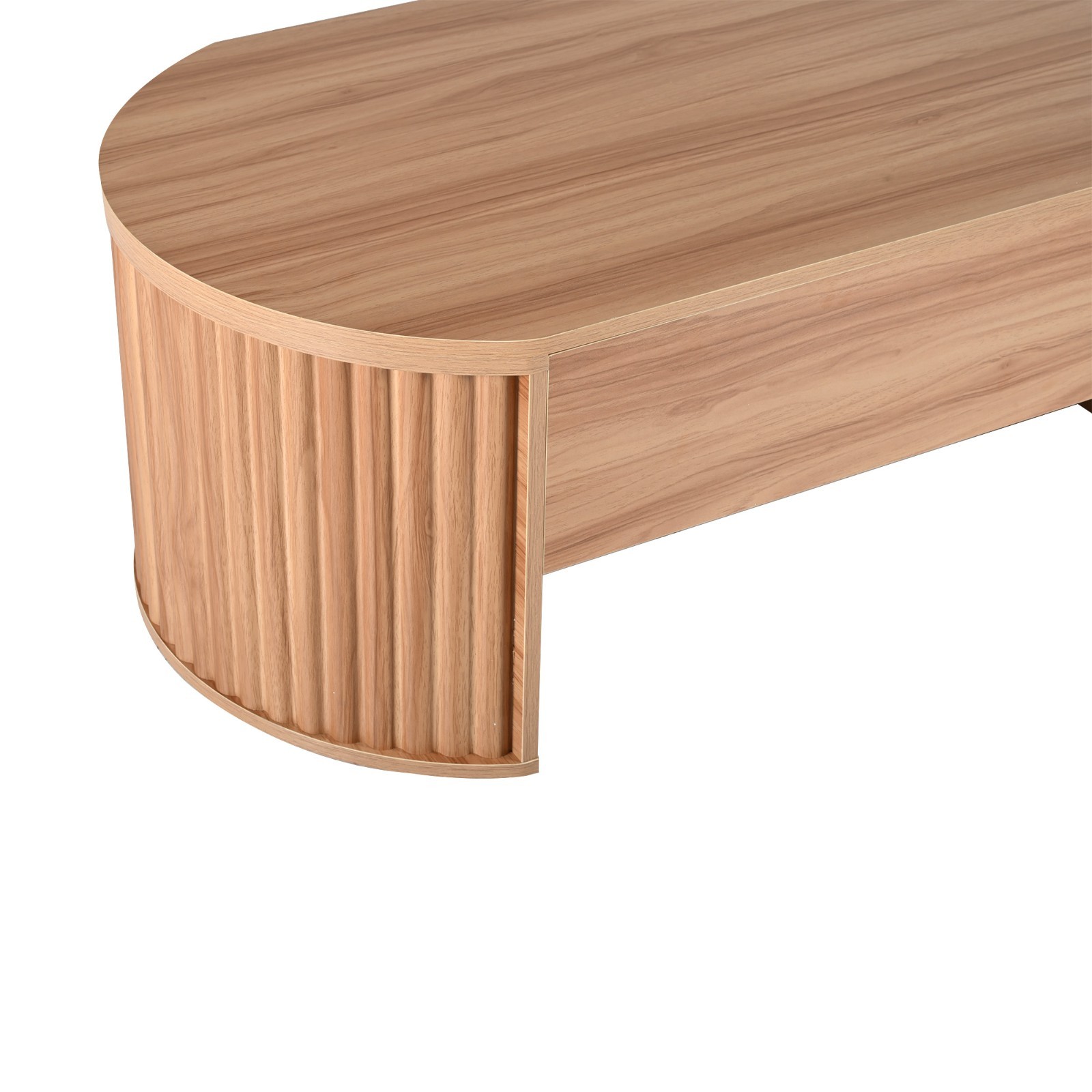 Modern Oval Lift-Top Coffee Table Center Table w/ Hidden Storage For Living Room