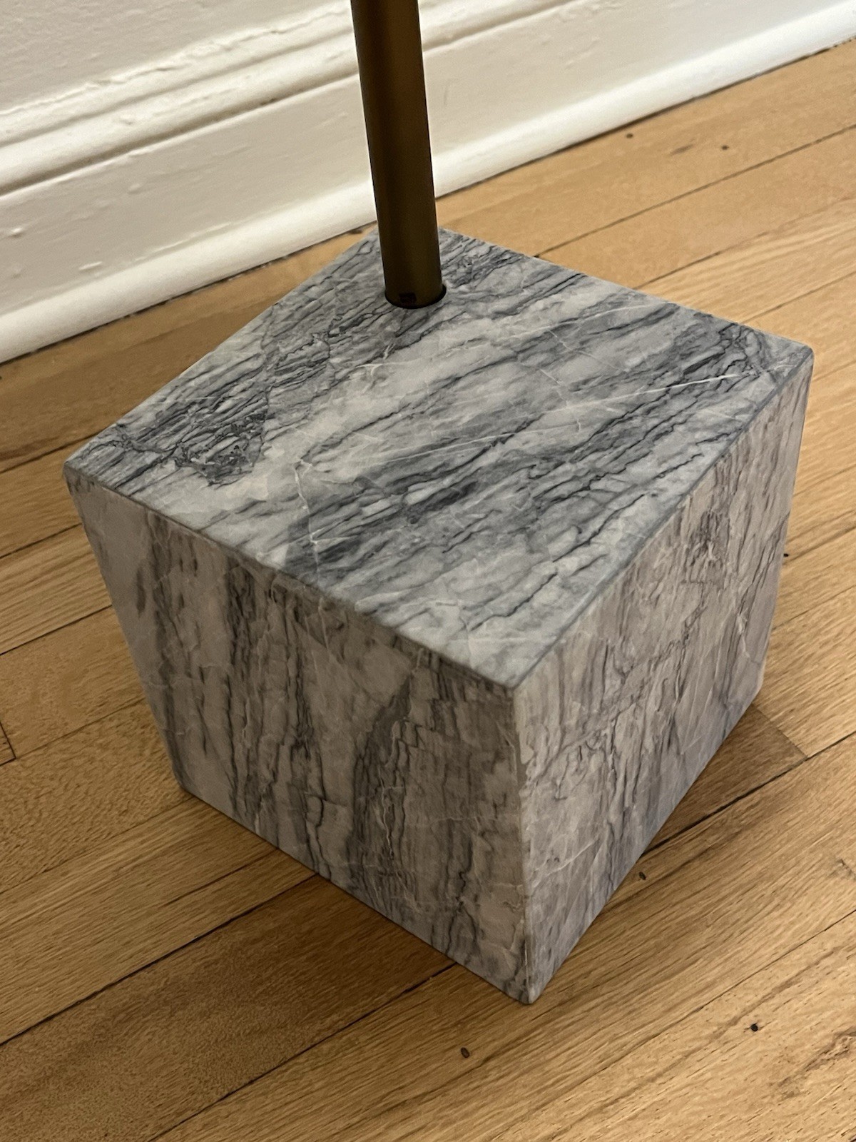 West Elm Marble Side Table Matte White Modern Minimalist