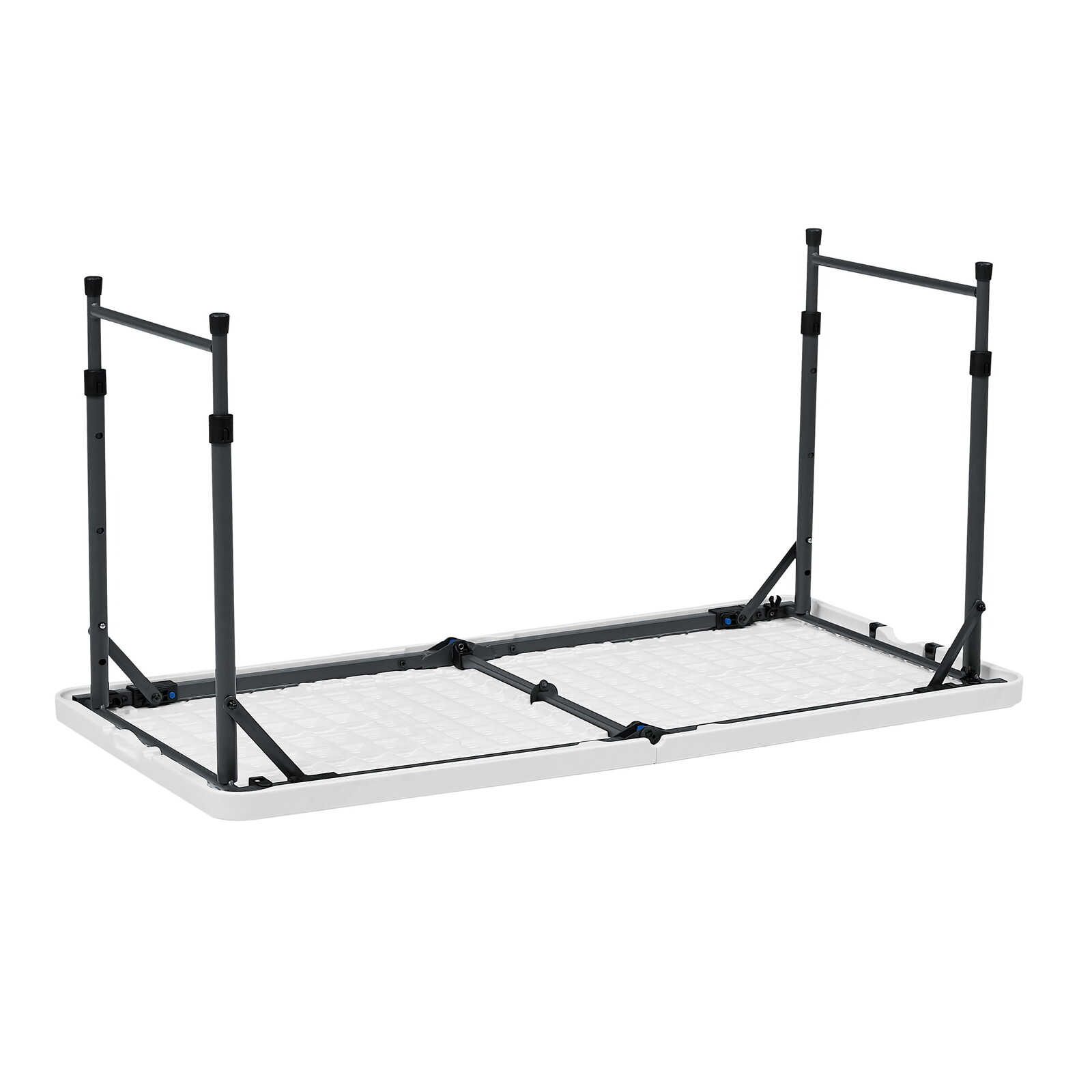 4 Ft Rectangular Folding Table Adjustable Height Durable Indoor Outdoor White US