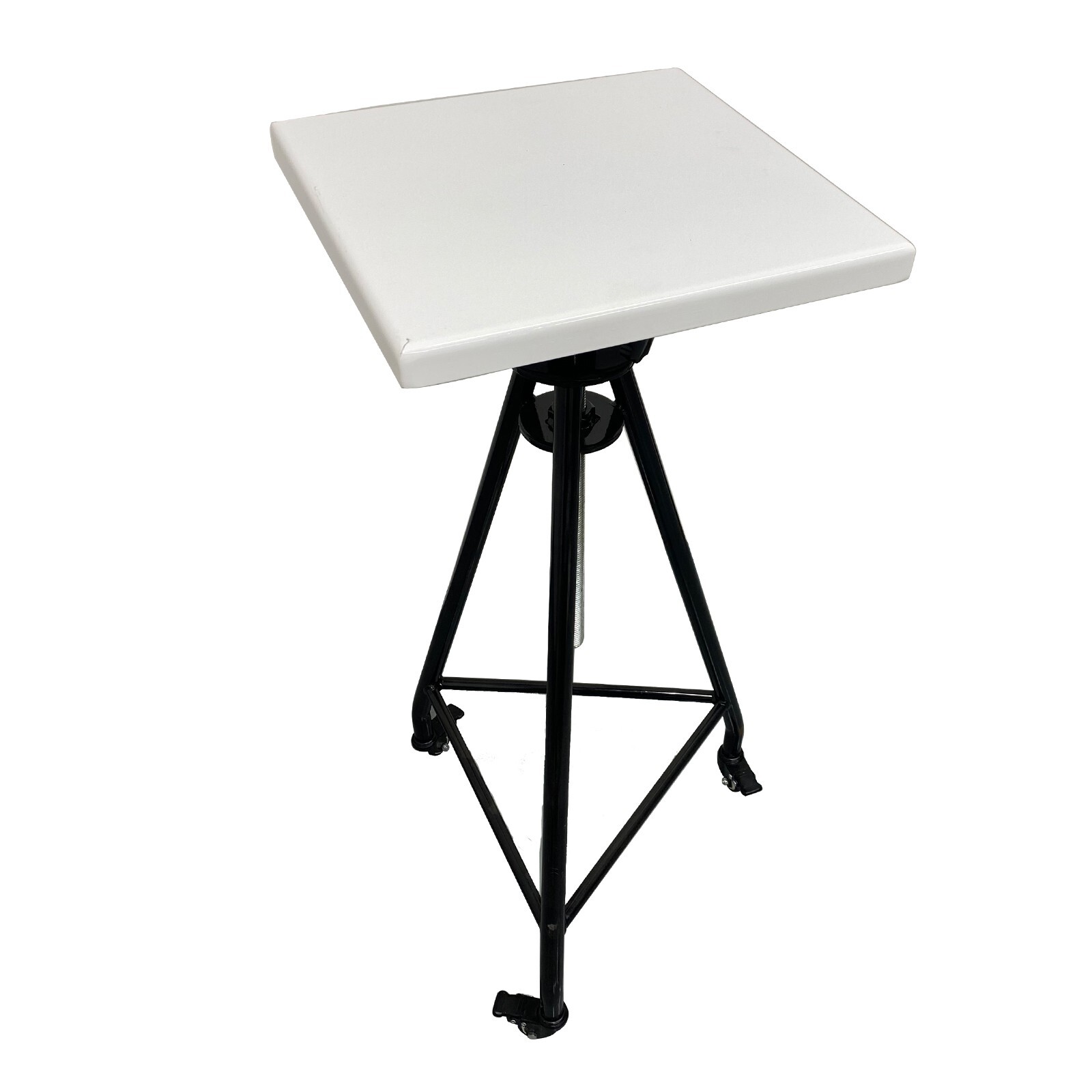 15*15in Table Manual Height Adjustable Sculpture Turntable Iron Triangle