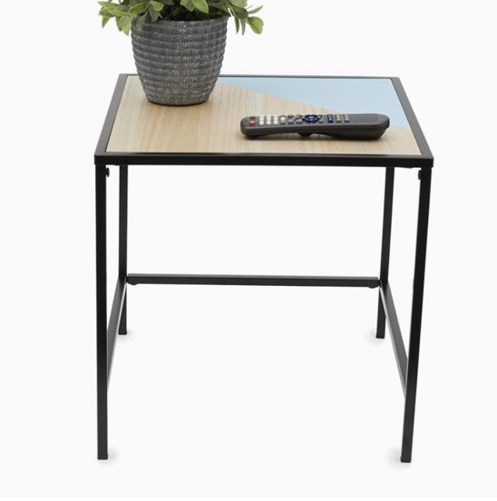 Home Basics Table 15.75” X 15.75” X 15.75” Color: Black and Natural TT39581