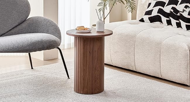 Round Nesting Coffee Tables for Living Room, Set of 2, Natural | φ27.6 + φ15.8