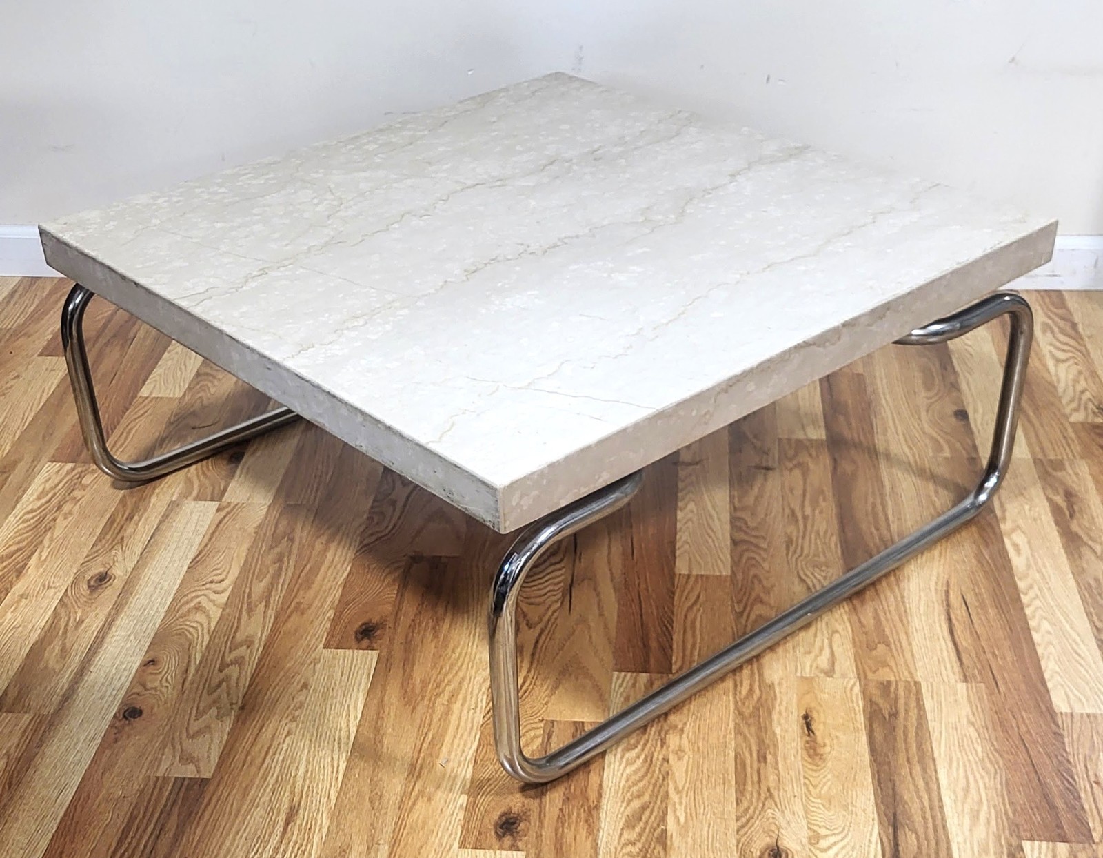 PAIR Vintage M McCARTHY Mid-Century MODERN Chrome & Marble CASSINA COFFEE TABLES
