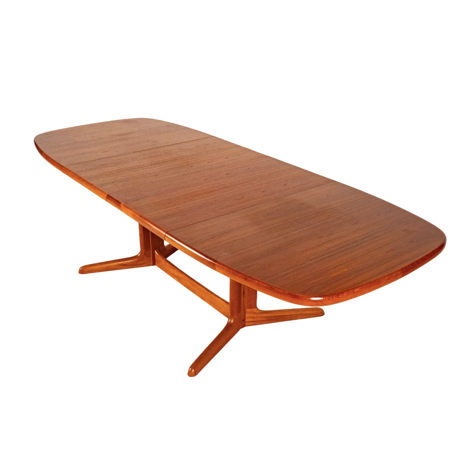 Rasmus Danish Modern Teak Extension Dining Table 2 Leaves Denmark MCM 98.5″