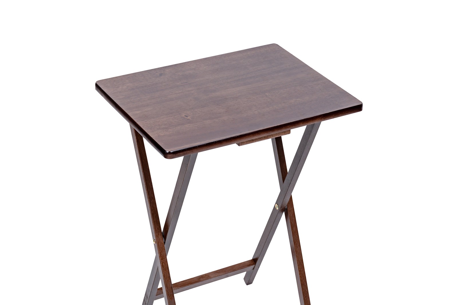 Rubberwood Folding TV Tray Table, Walnut (Set of 2)