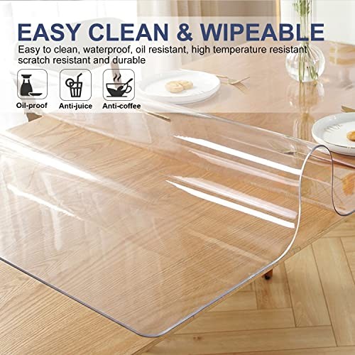 24×84 Inch Long Clear Plastic Dining Room 24″ x 84″ (Rectangular) Clear 1.5mm