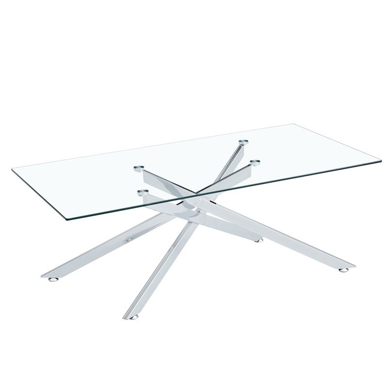 Modern Rectangular Stylish Design 47.2″ Clear Tempered Glass Coffee Table