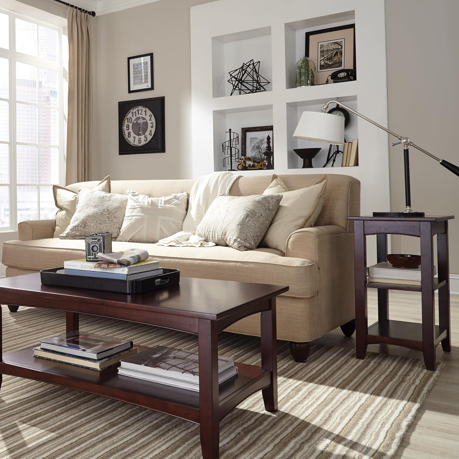 Shaker Cottage End Table with Dual Storage, Espresso Finish for Any Room