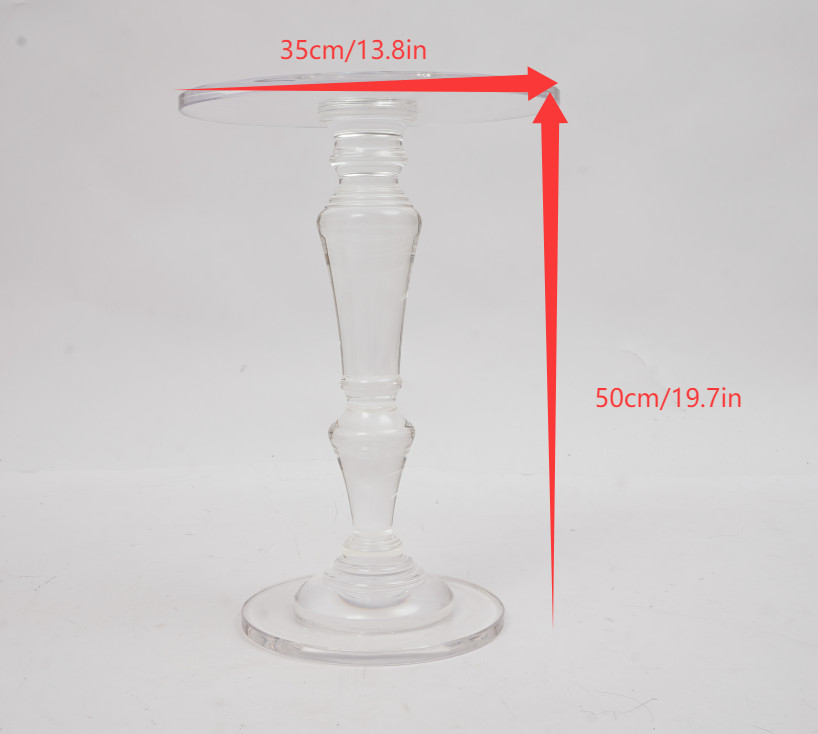 Acrylic End Table, Clear Side Table, Modern Coffee Table With Round Tabletop