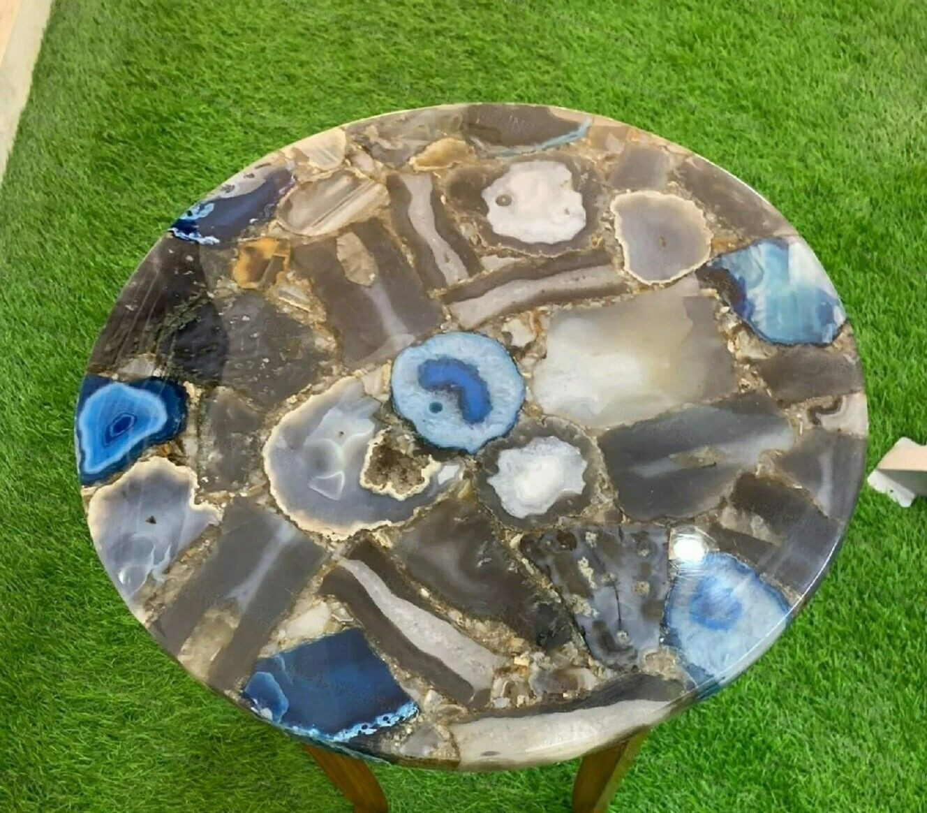 18″ Mix Agate Stones Coffee Table Top Handmade Furniture Decor
