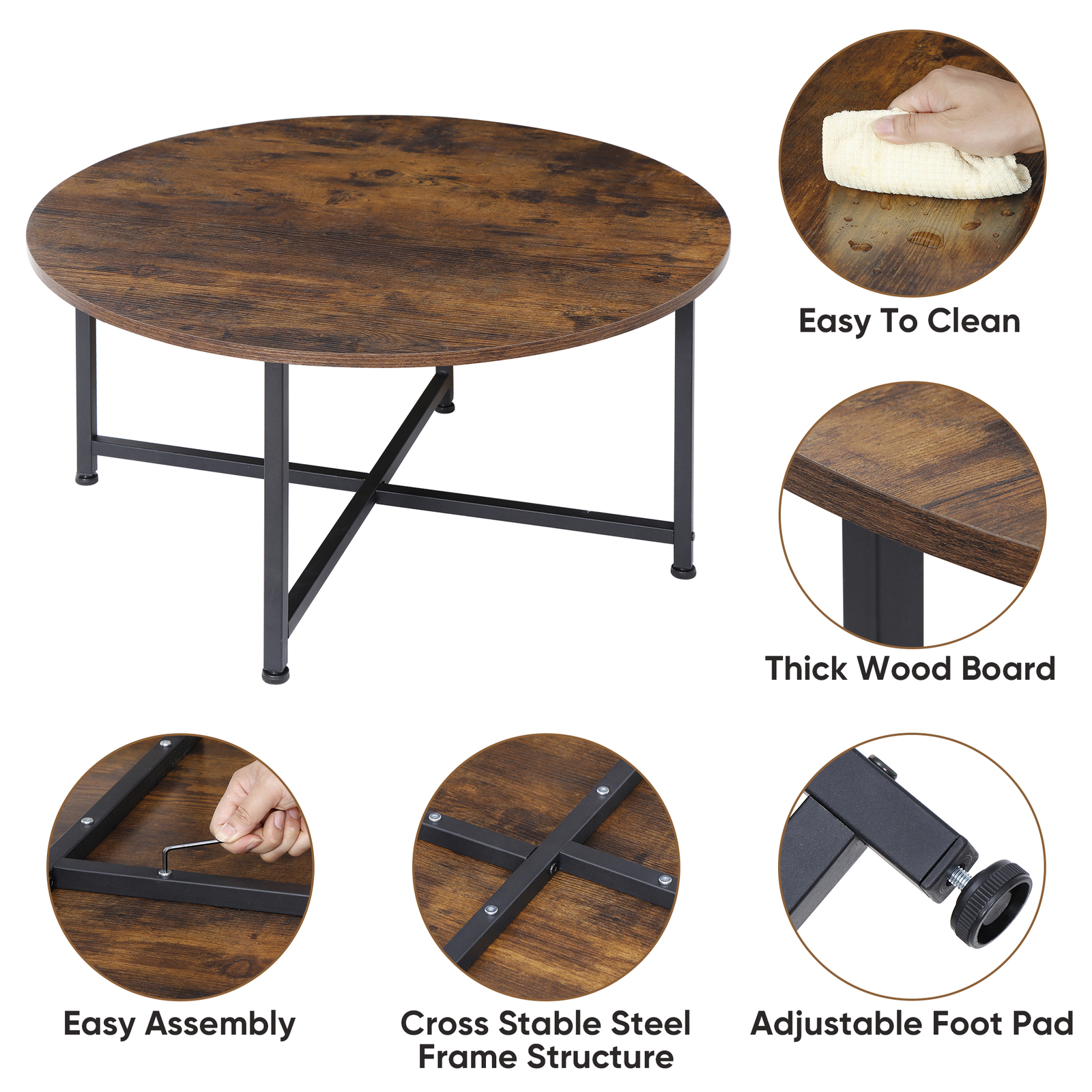 Round Coffee Table Dining Table Modern Leisure Tea Table Office Indoor