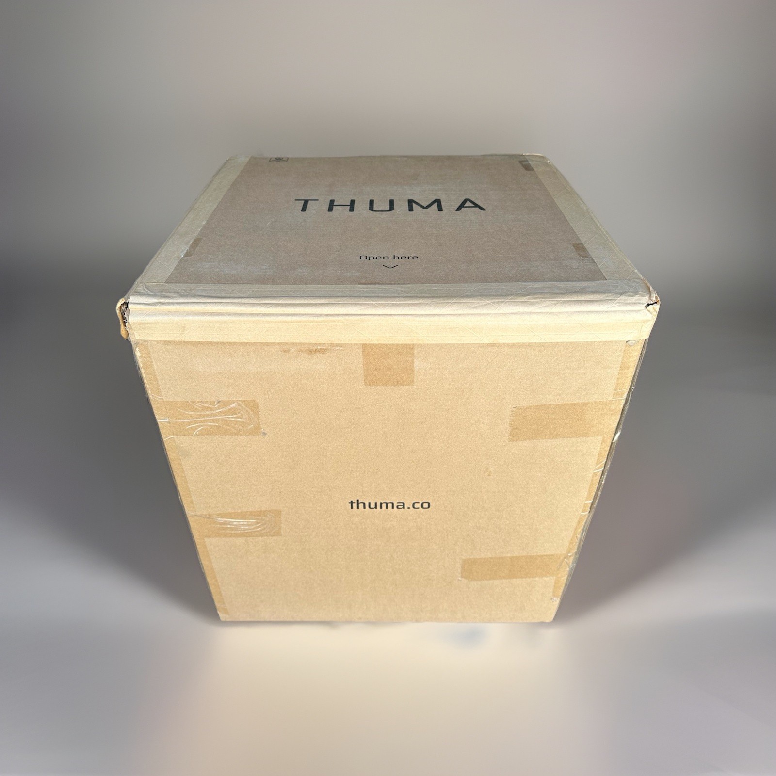 Thuma ~ Pedestal Side Table ~ Walnut Finish ~ New in Box