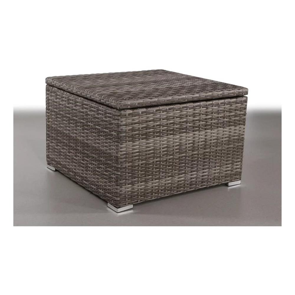 Living Source International 33″W Wicker / Rattan Outdoor Coffee Table in Gray