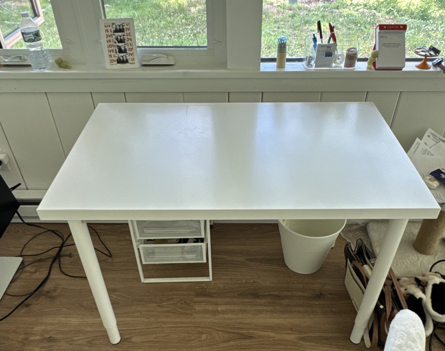 IKEA LINNMON/ADILS White Rectangular Desk Table 100x60cm Adjustable Height