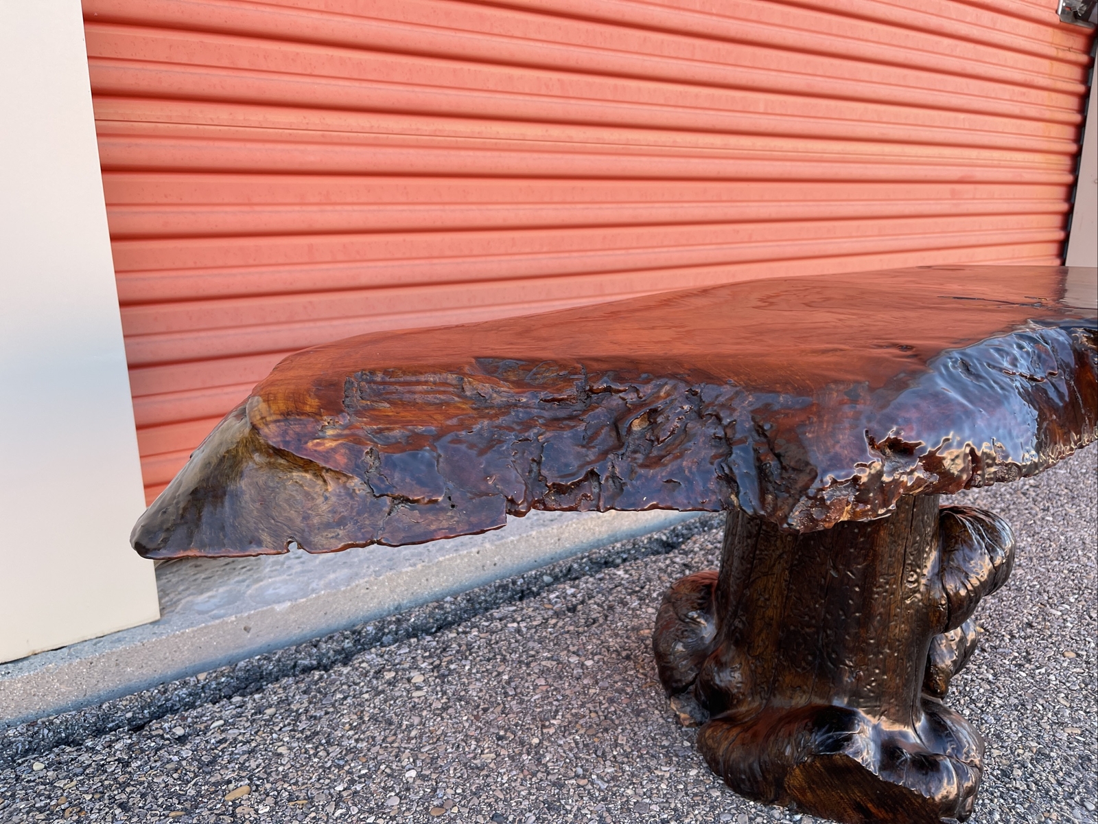Natural Edge Polyurethane Coffee End Table Cedar Tree Log Stump Burl