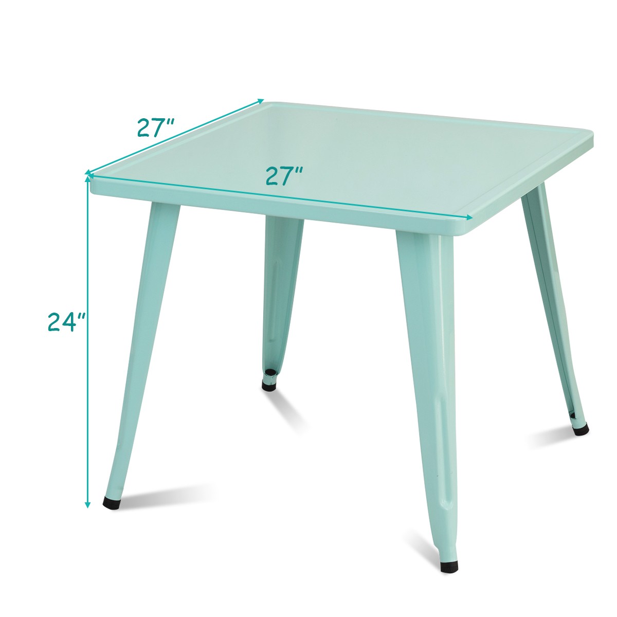 Kids Steel Square Table 27″ Children Play Learn Activity Table Indoor/Outdoor