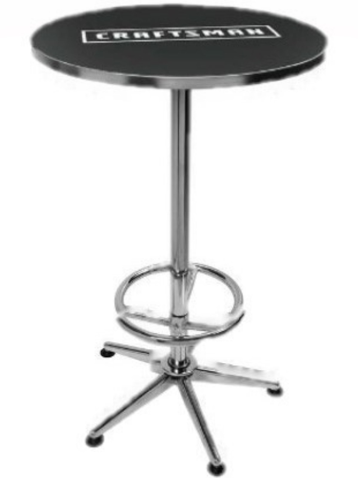 CRAFTSMAN Tools Logo Black Vinyl Chrome Bar Workshop Garage Tall Pub Table NEW