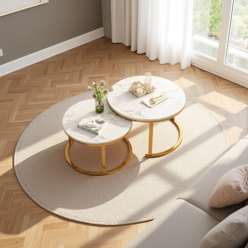 Living room coffee table, classic nested combination (glossy)