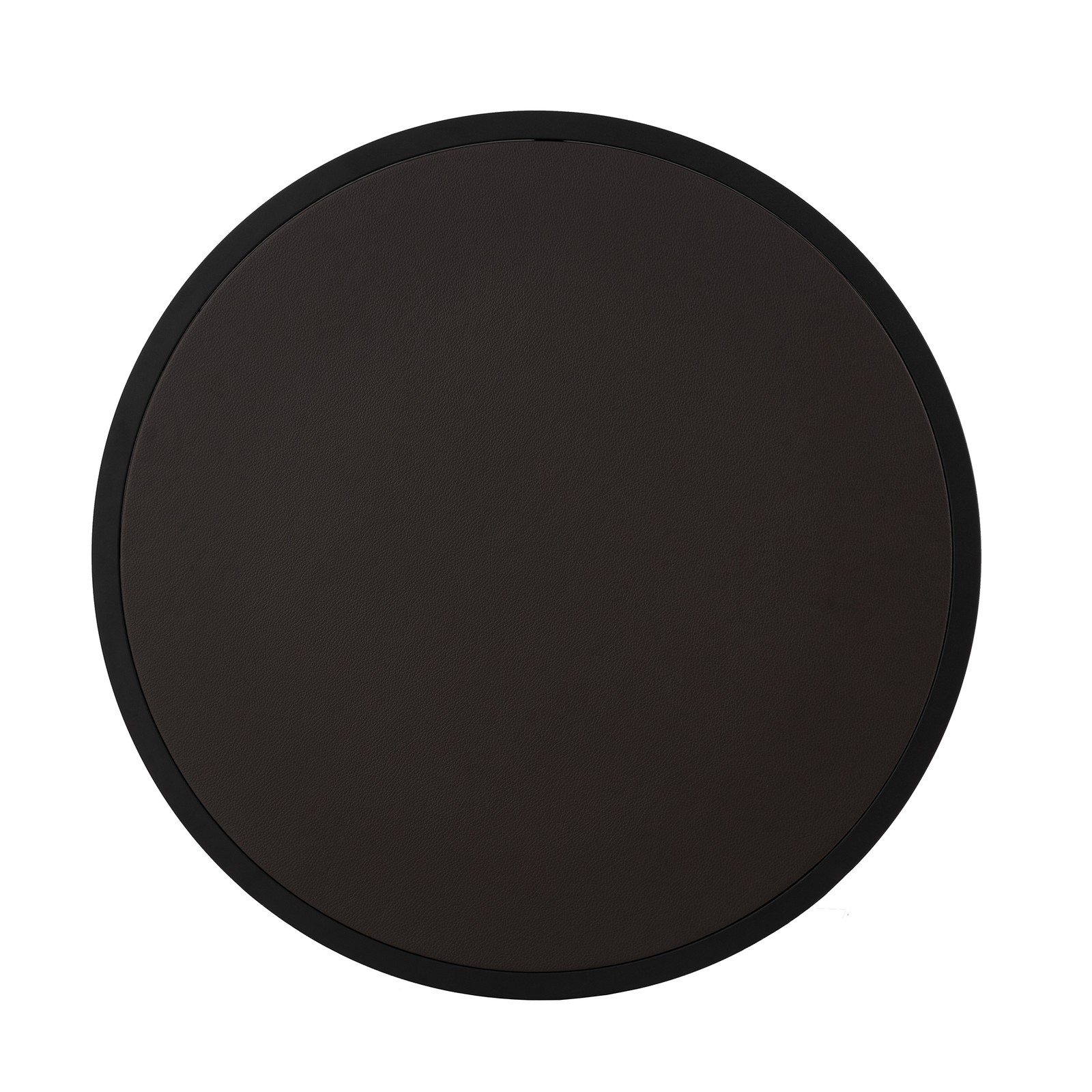Modern Faux Leather Nesting Round Coffee Table Set of 2 – Dark Brown