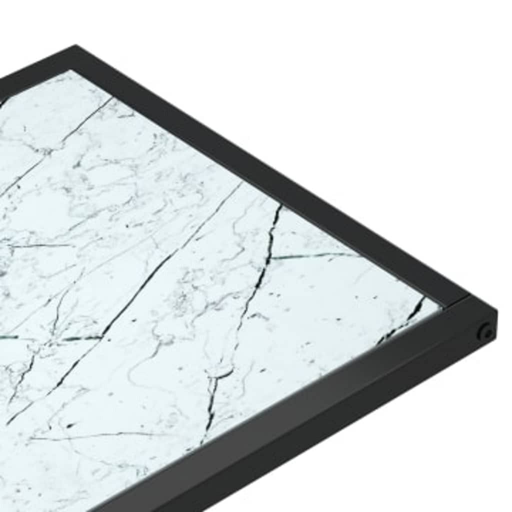 Side Table White marble Tempered glass, iron 19.7 x 13.8 x 25.6 in