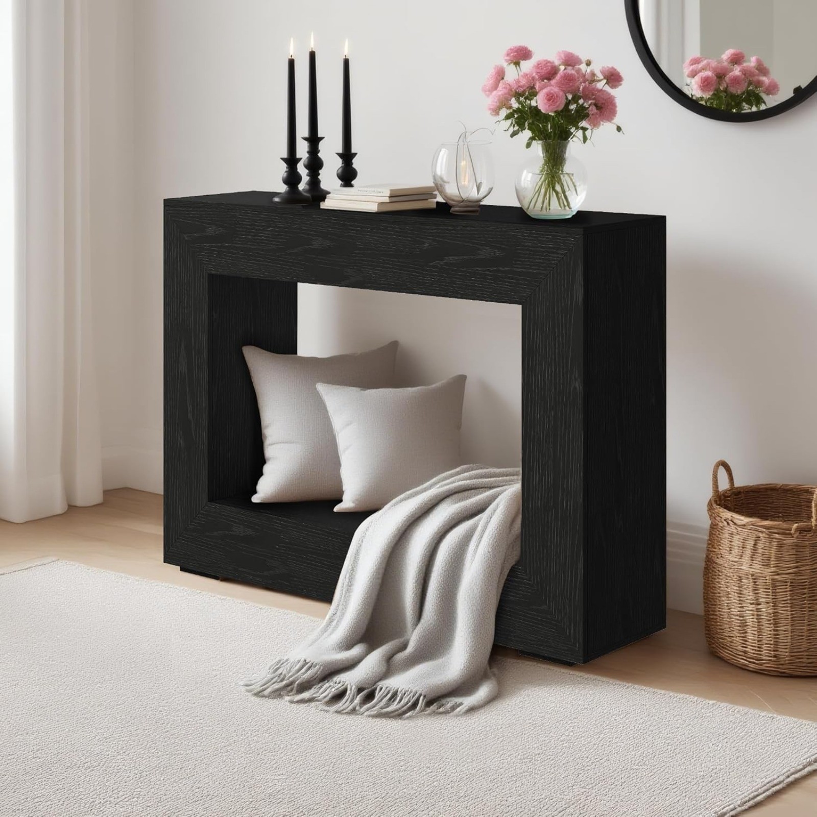 1PC Console Table Storage Sofa Table Open Shelf for Hallway Living Room Entryway