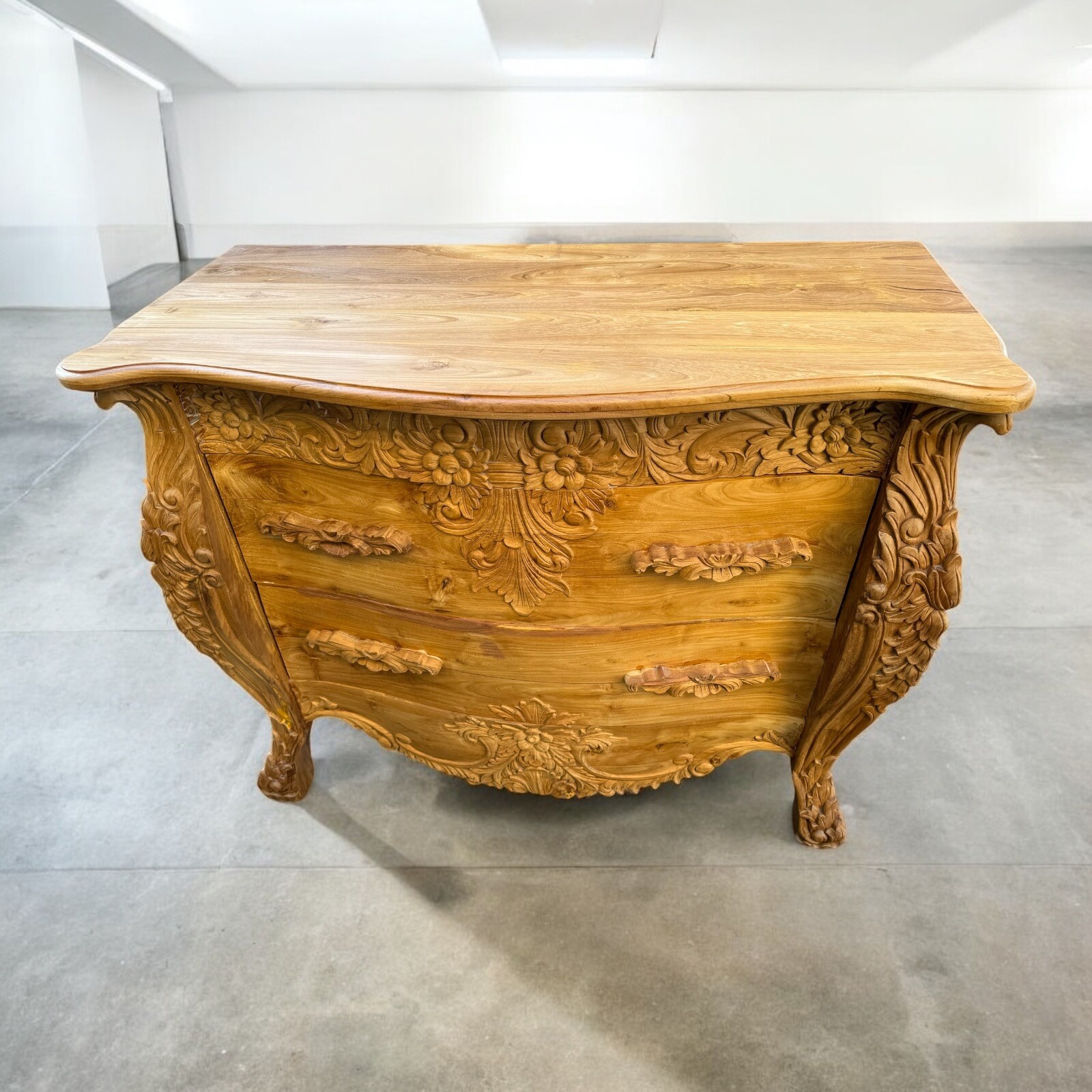 Hand Carved Teak Dresser Console One Of A Kind!!
