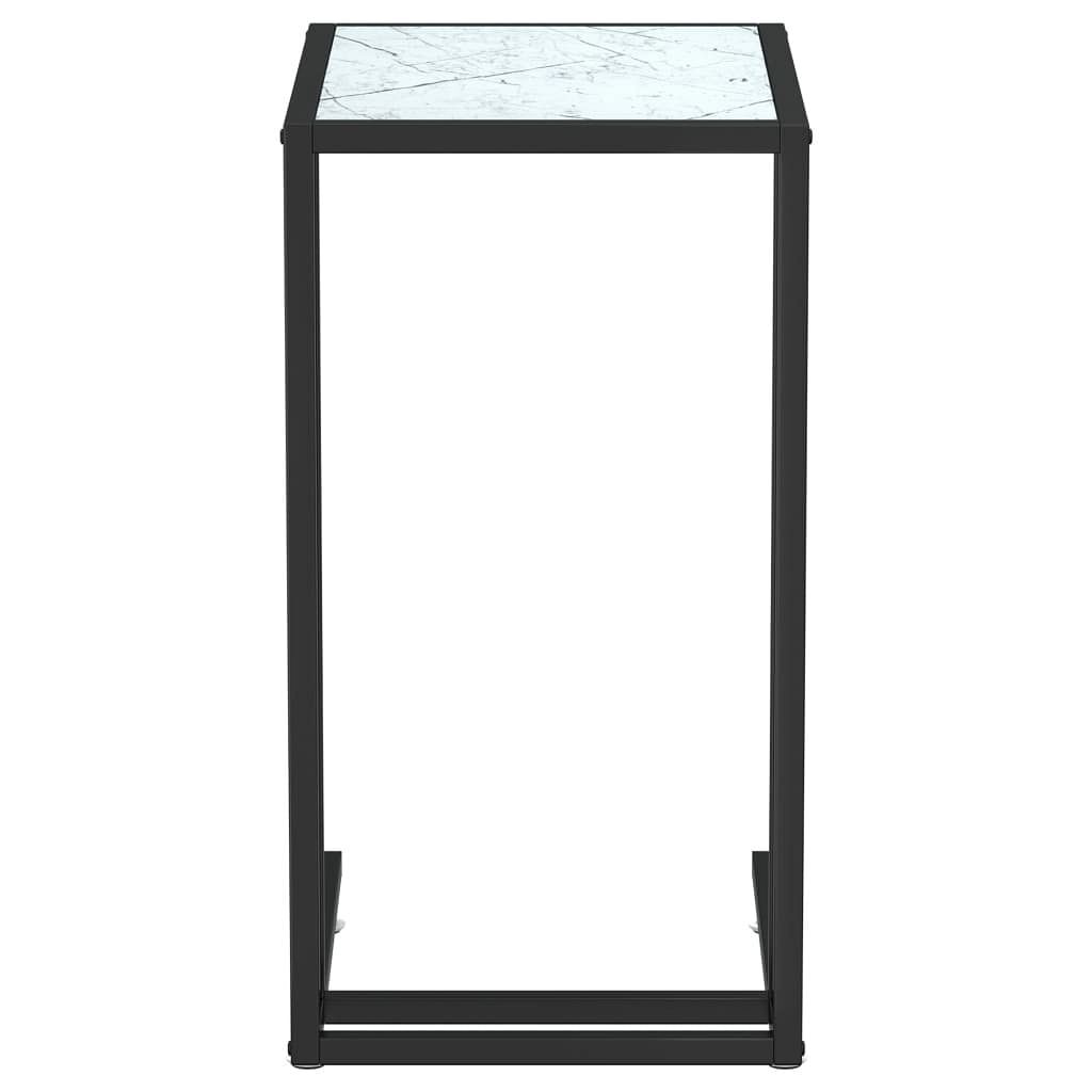 Side Table White marble Tempered glass, iron 19.7 x 13.8 x 25.6 in